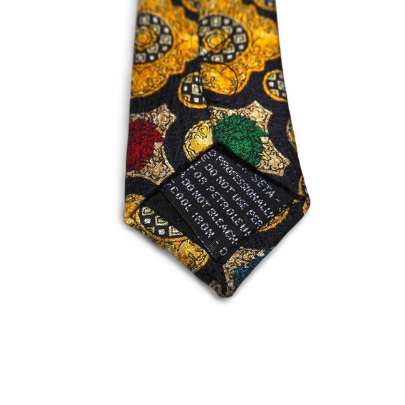Gianni Versace Designer Vintage 90s Medusa Bold Baroque Print Silk Tie RARE - Picture 5 of 7